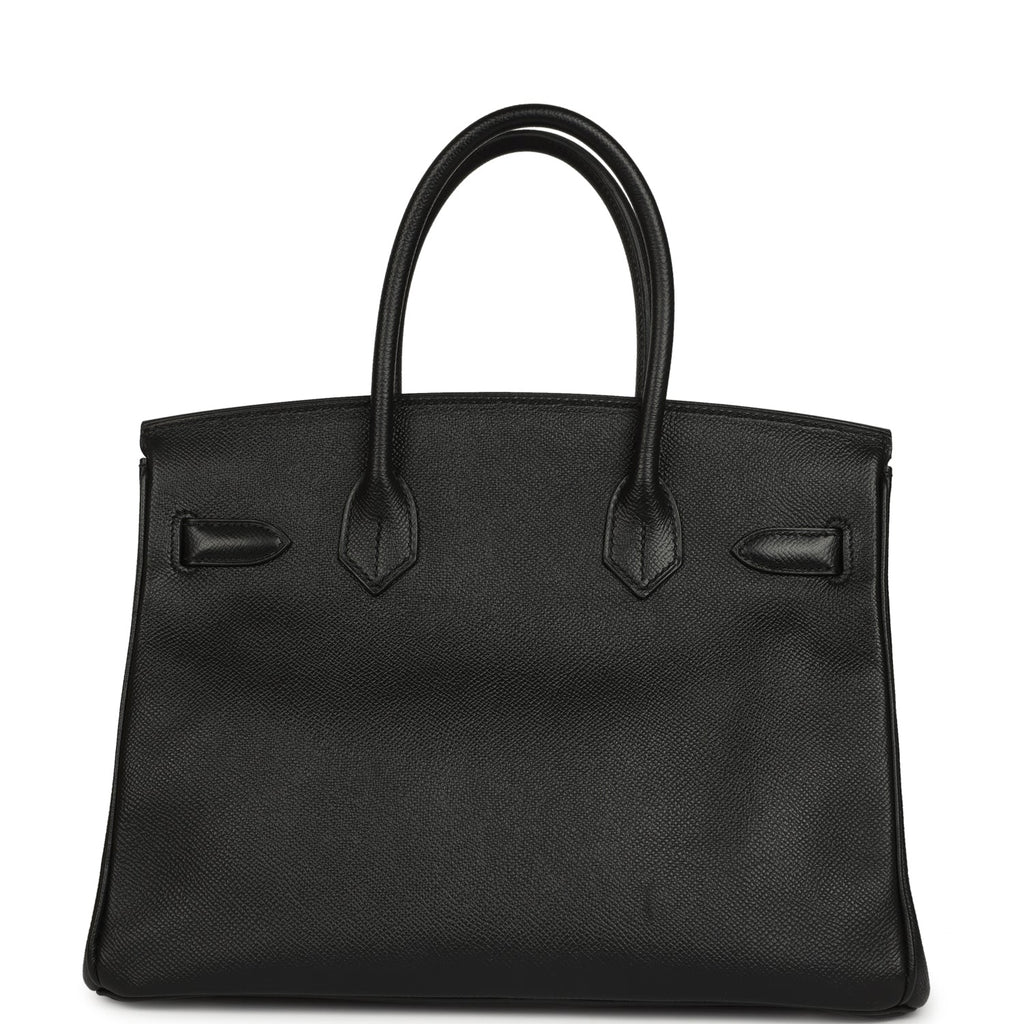 Pre-owned Hermes Birkin 30 Black Epsom Palladium Hardware