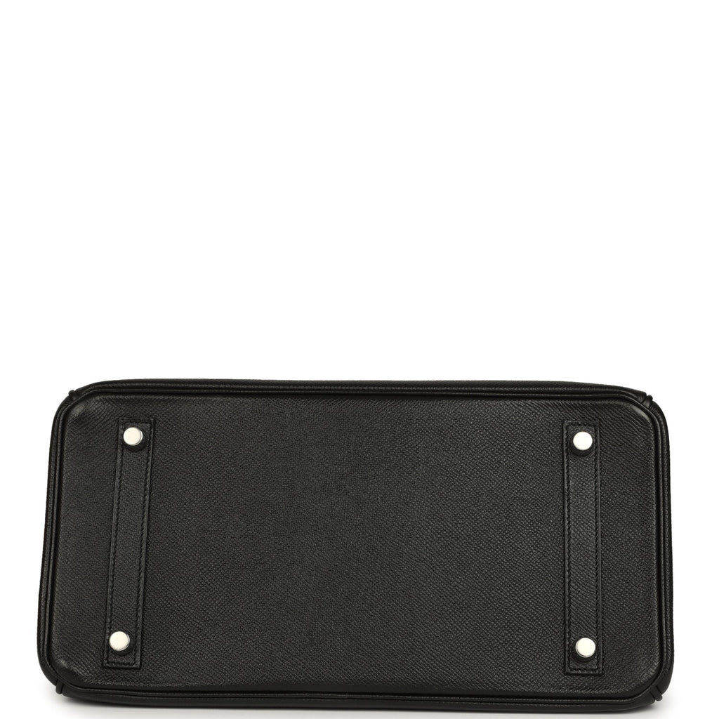 Pre-owned Hermes Birkin 30 Black Epsom Palladium Hardware