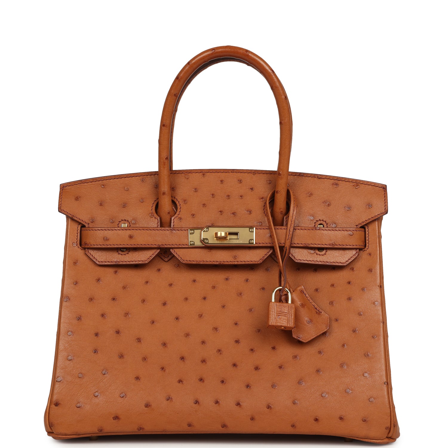 Hermes Birkin 30 Cognac Ostrich Gold Hardware