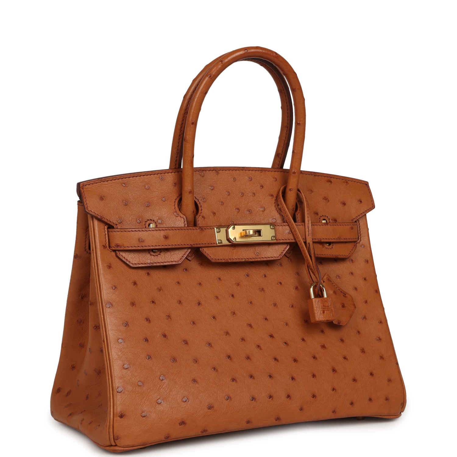 Hermes Birkin 30 Cognac Ostrich Gold Hardware