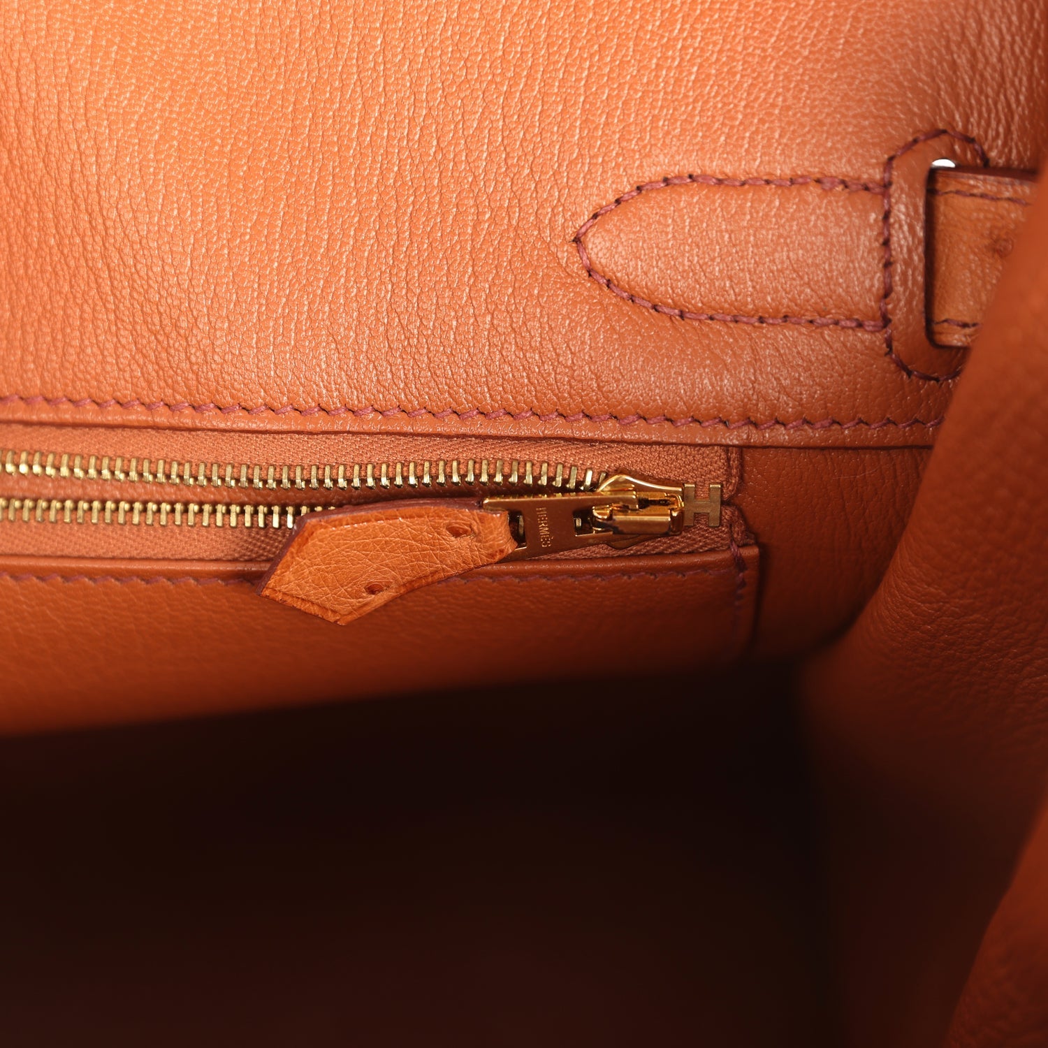 Hermes Birkin 30 Cognac Ostrich Gold Hardware