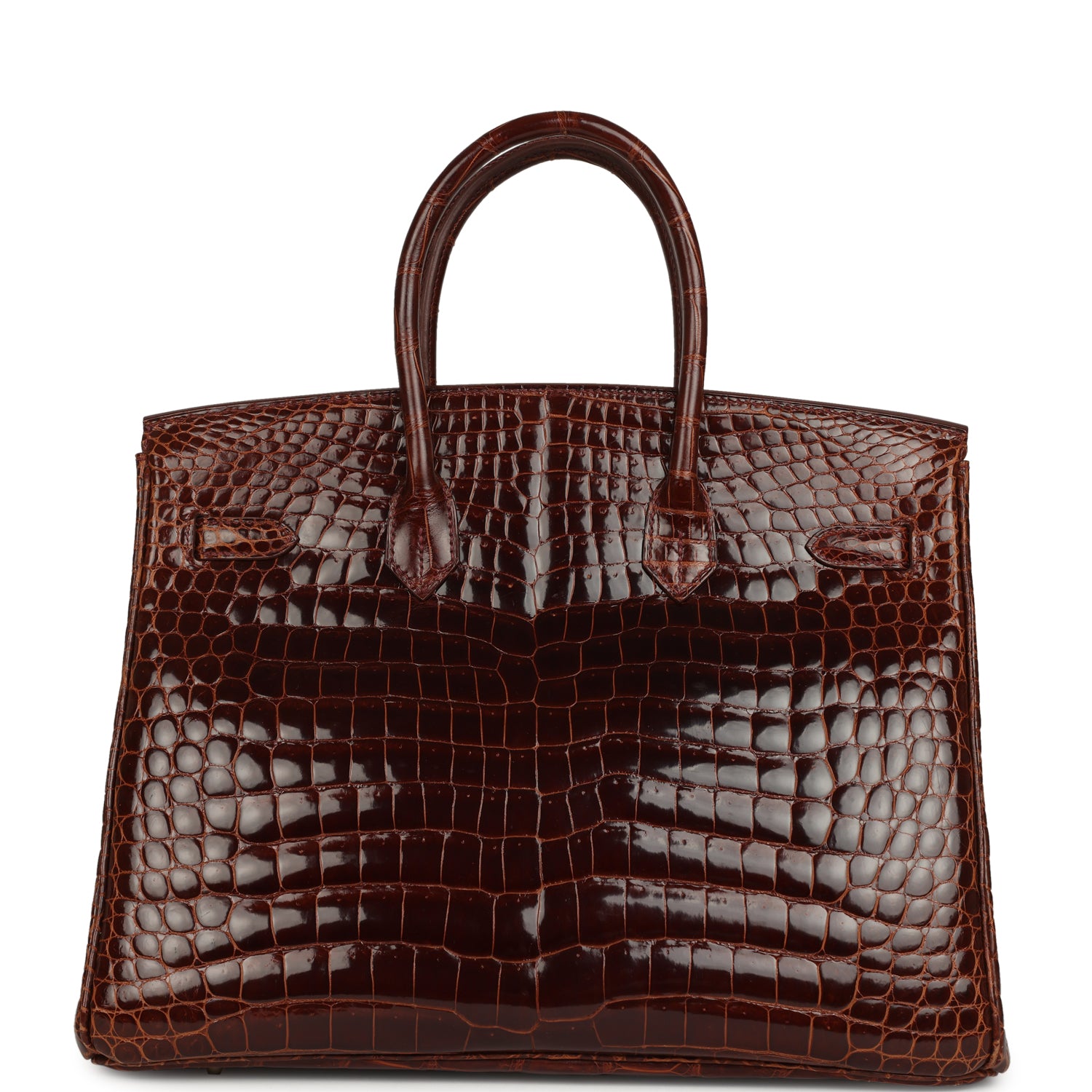 Pre-owned Hermes Birkin 35 Miel Shiny Porosus Crocodile Gold Hardware