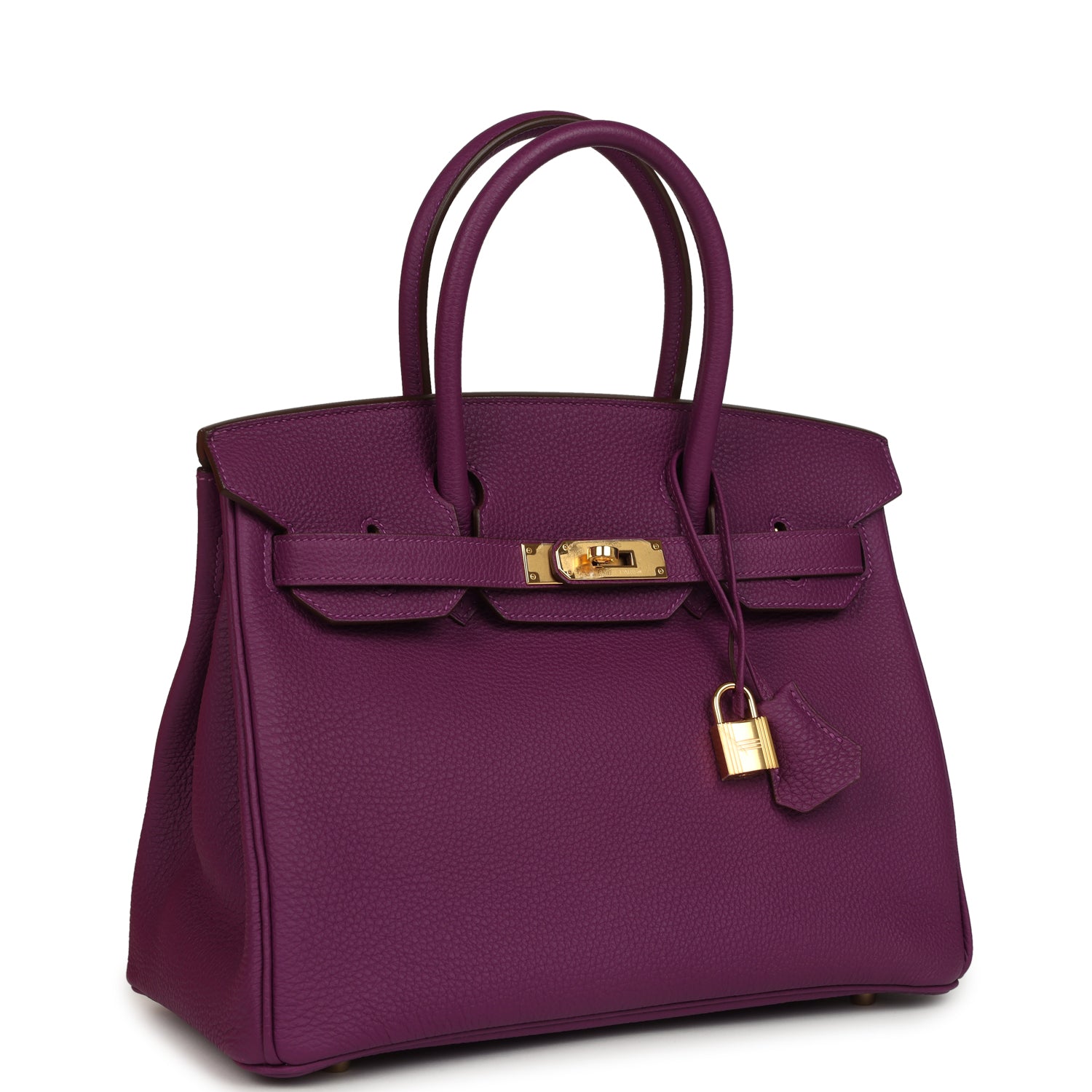 Pre-owned Hermes Birkin 30 Anemone Togo Gold Hardware