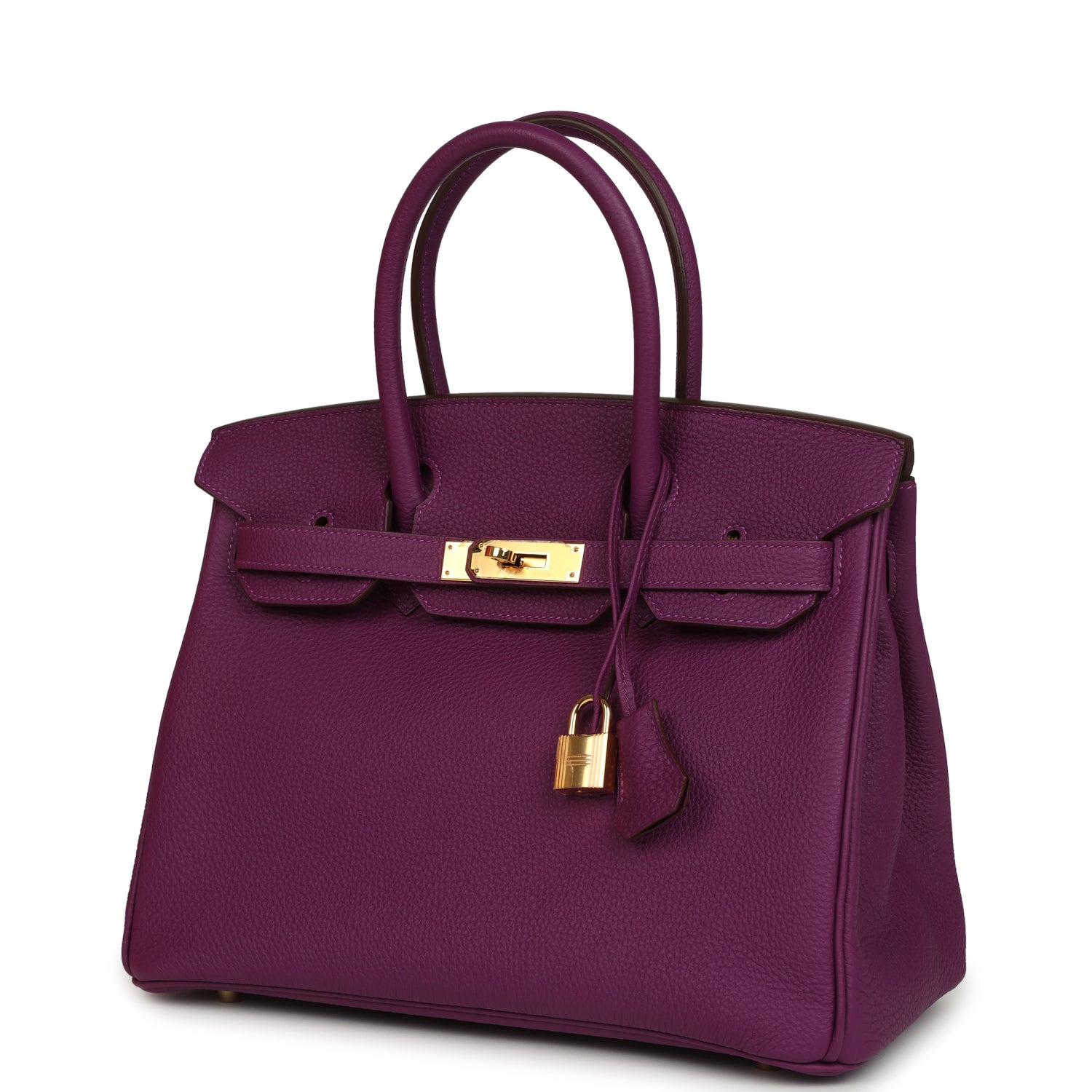 Pre-owned Hermes Birkin 30 Anemone Togo Gold Hardware