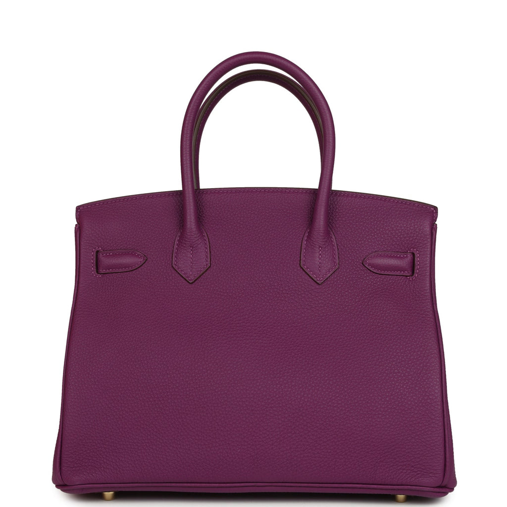 Pre-owned Hermes Birkin 30 Anemone Togo Gold Hardware