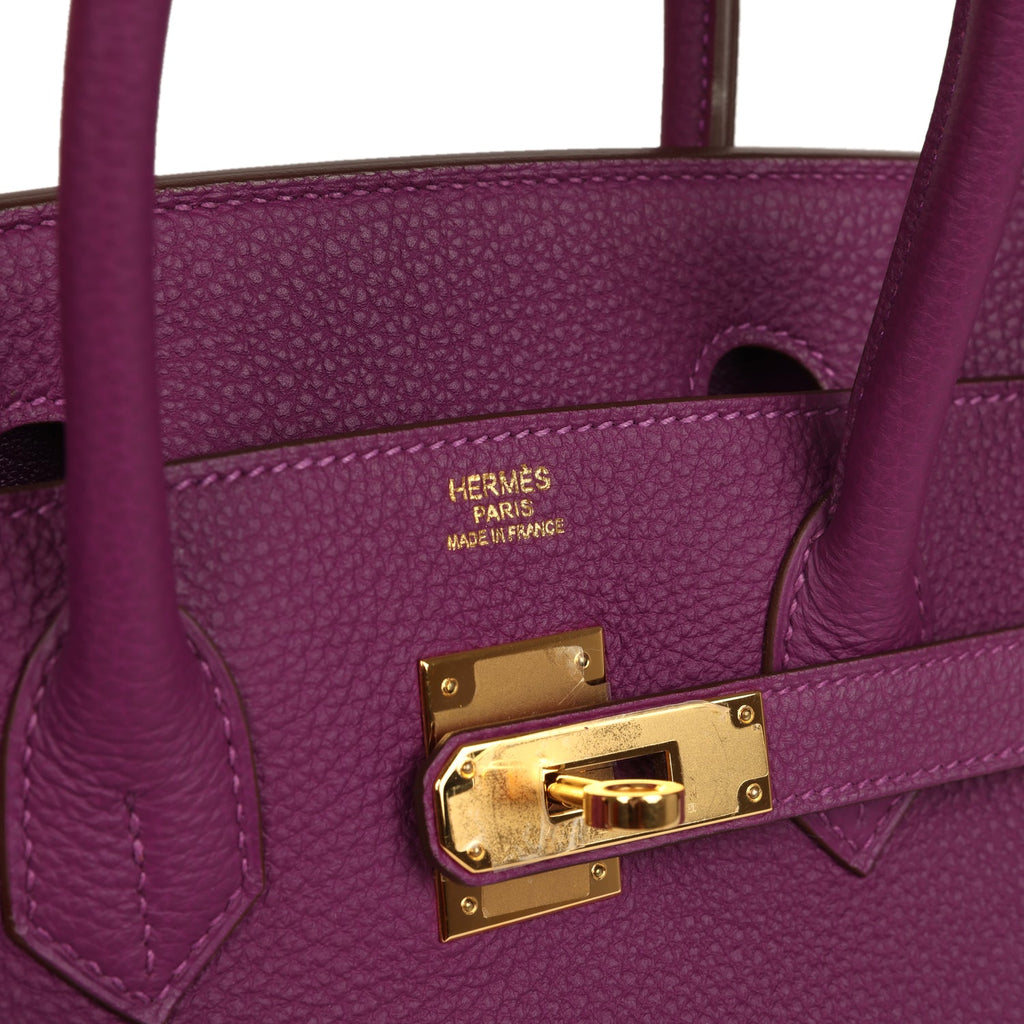 Pre-owned Hermes Birkin 30 Anemone Togo Gold Hardware