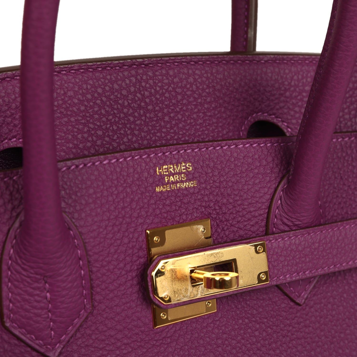 Pre-owned Hermes Birkin 30 Anemone Togo Gold Hardware