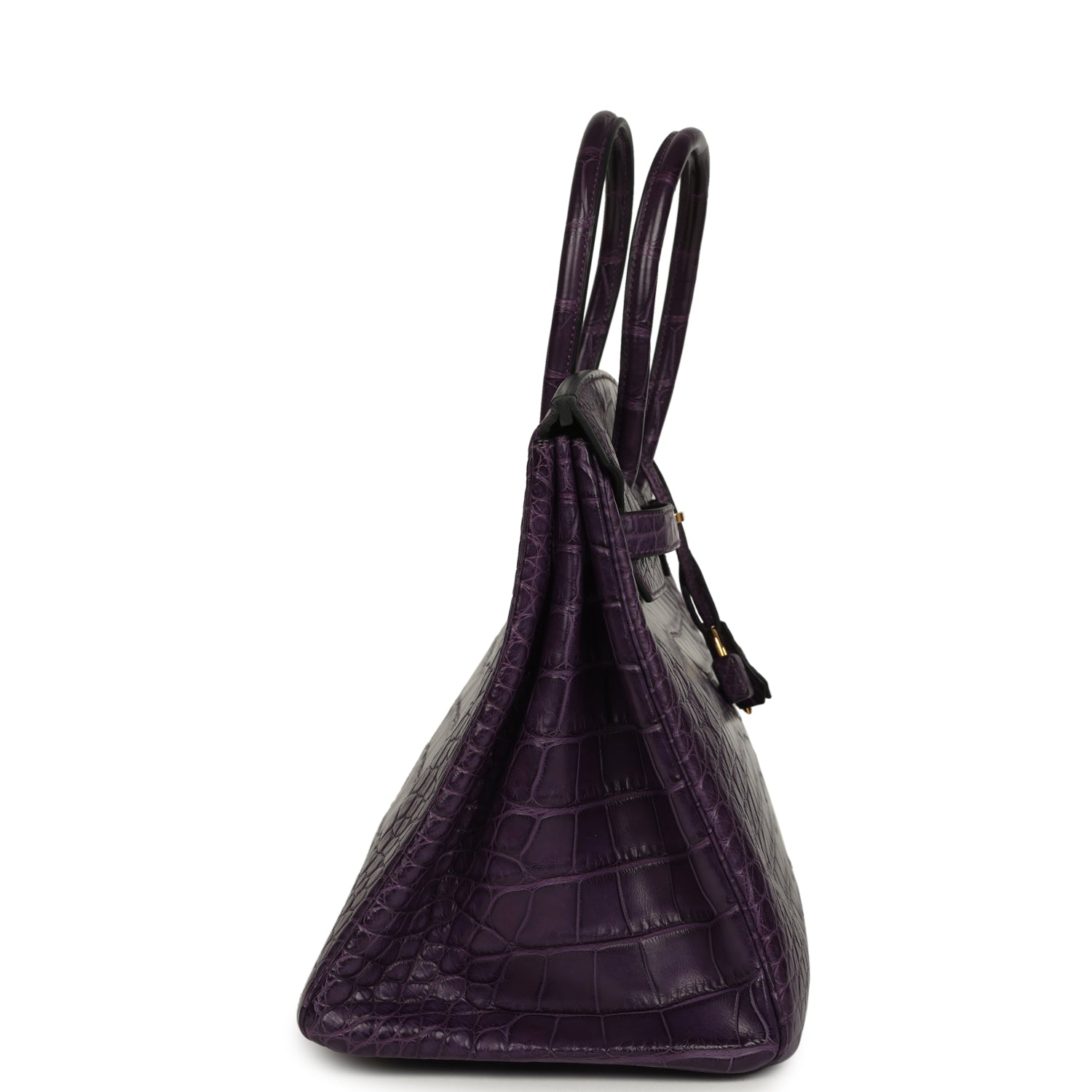 Pre-owned Hermes Birkin 35 Amethyst Matte Alligator Gold Hardware