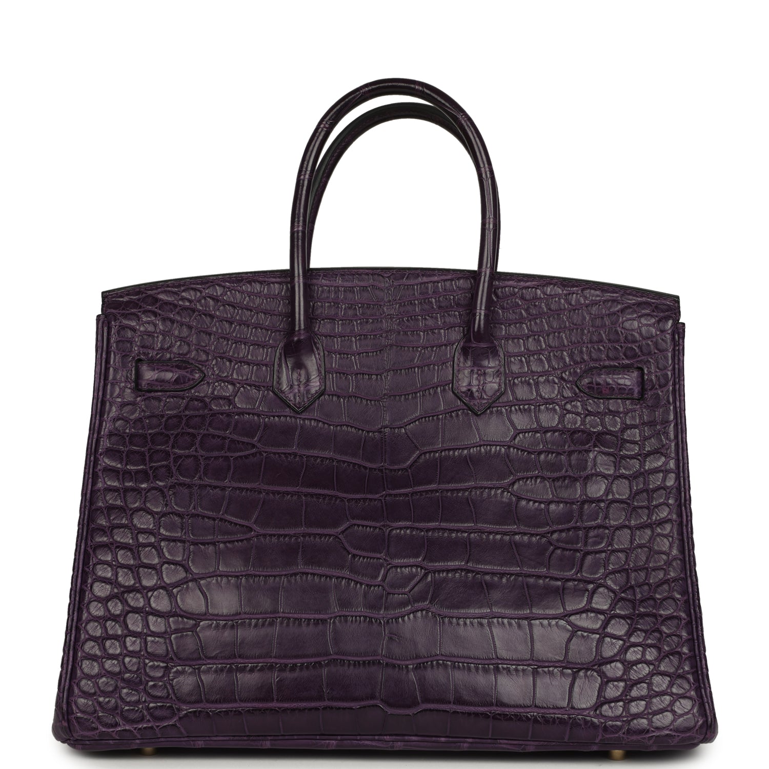 Pre-owned Hermes Birkin 35 Amethyst Matte Alligator Gold Hardware