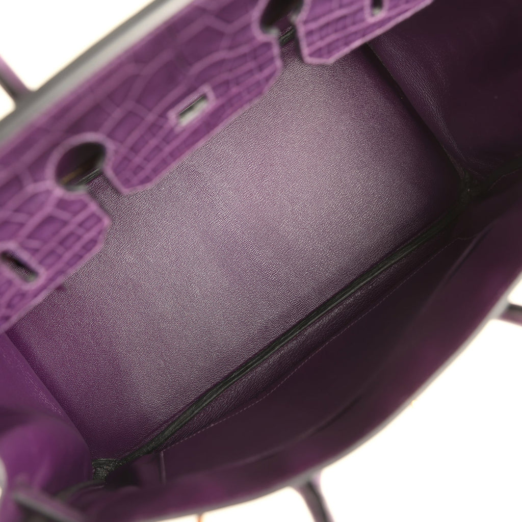 Pre-owned Hermes Birkin 35 Amethyst Matte Alligator Gold Hardware