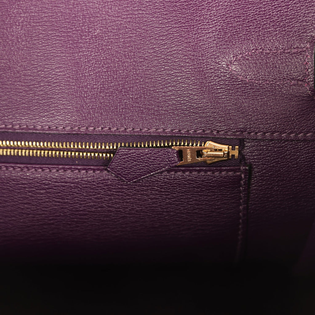 Pre-owned Hermes Birkin 35 Amethyst Matte Alligator Gold Hardware