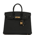 Hermes Birkin 25 Black Togo Gold Hardware