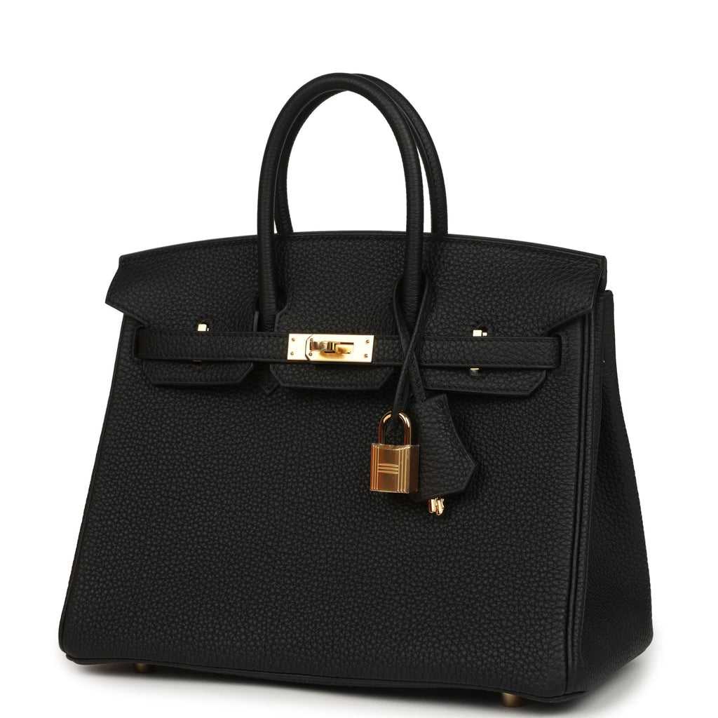 Hermes Birkin 25 Black Togo Gold Hardware