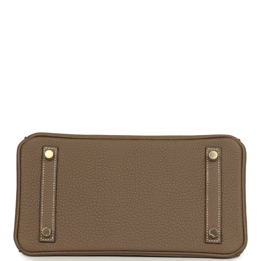 Hermes Birkin 25 Etoupe Togo Brushed Gold Hardware