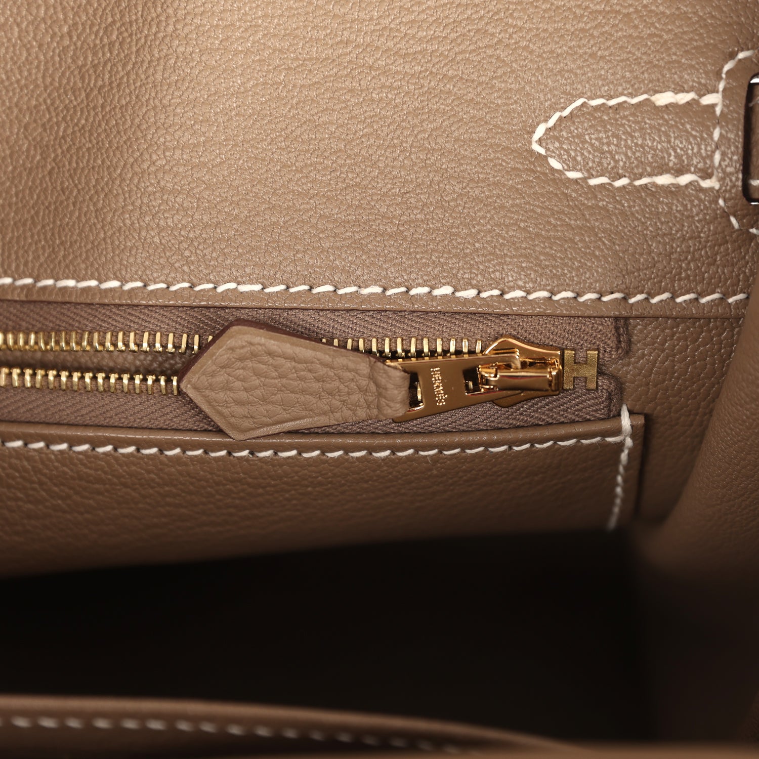Hermes Birkin 25 Etoupe Togo Brushed Gold Hardware