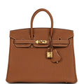 Pre-owned Hermes Birkin 25 Gold Togo Gold Hardware