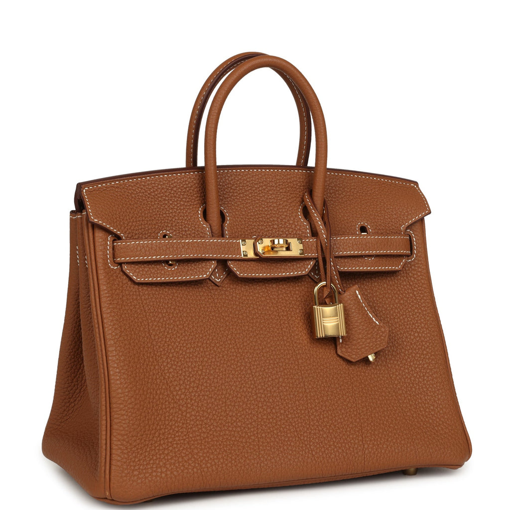 Pre-owned Hermes Birkin 25 Gold Togo Gold Hardware