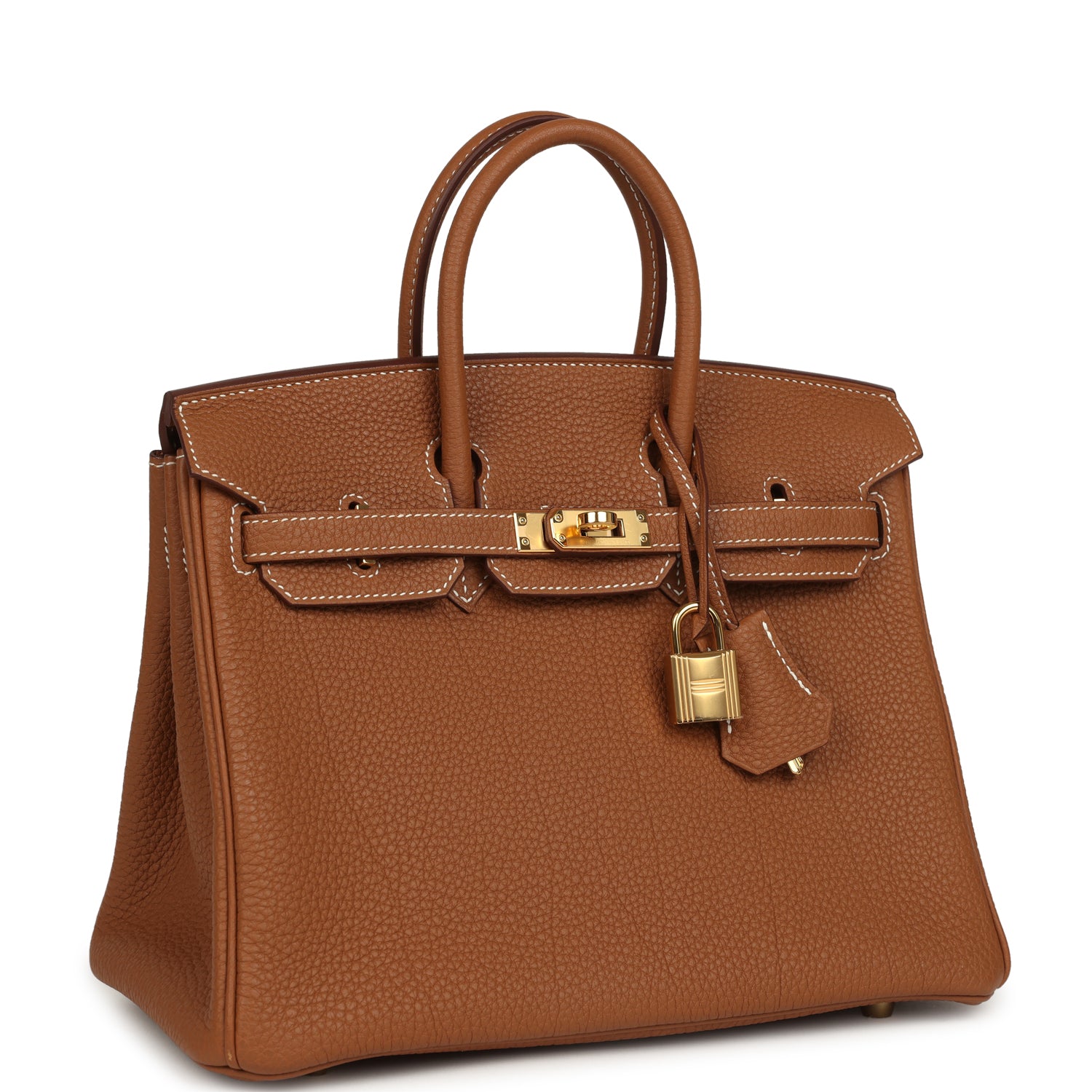 Pre-owned Hermes Birkin 25 Gold Togo Gold Hardware