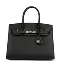 Hermes Birkin Sellier 30 Black Madame Palladium Hardware