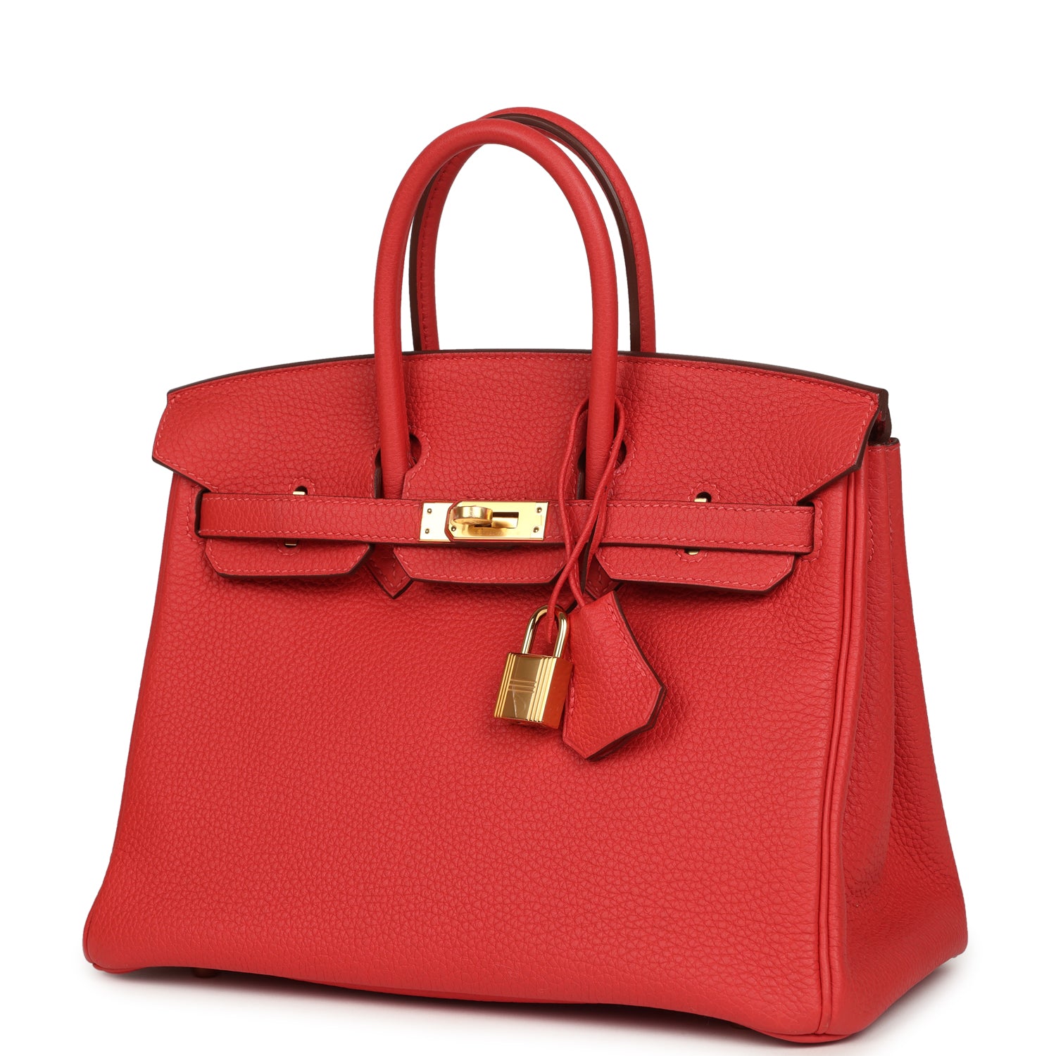 Pre-owned Hermes Birkin 25 Rouge Pivone Togo Gold Hardware