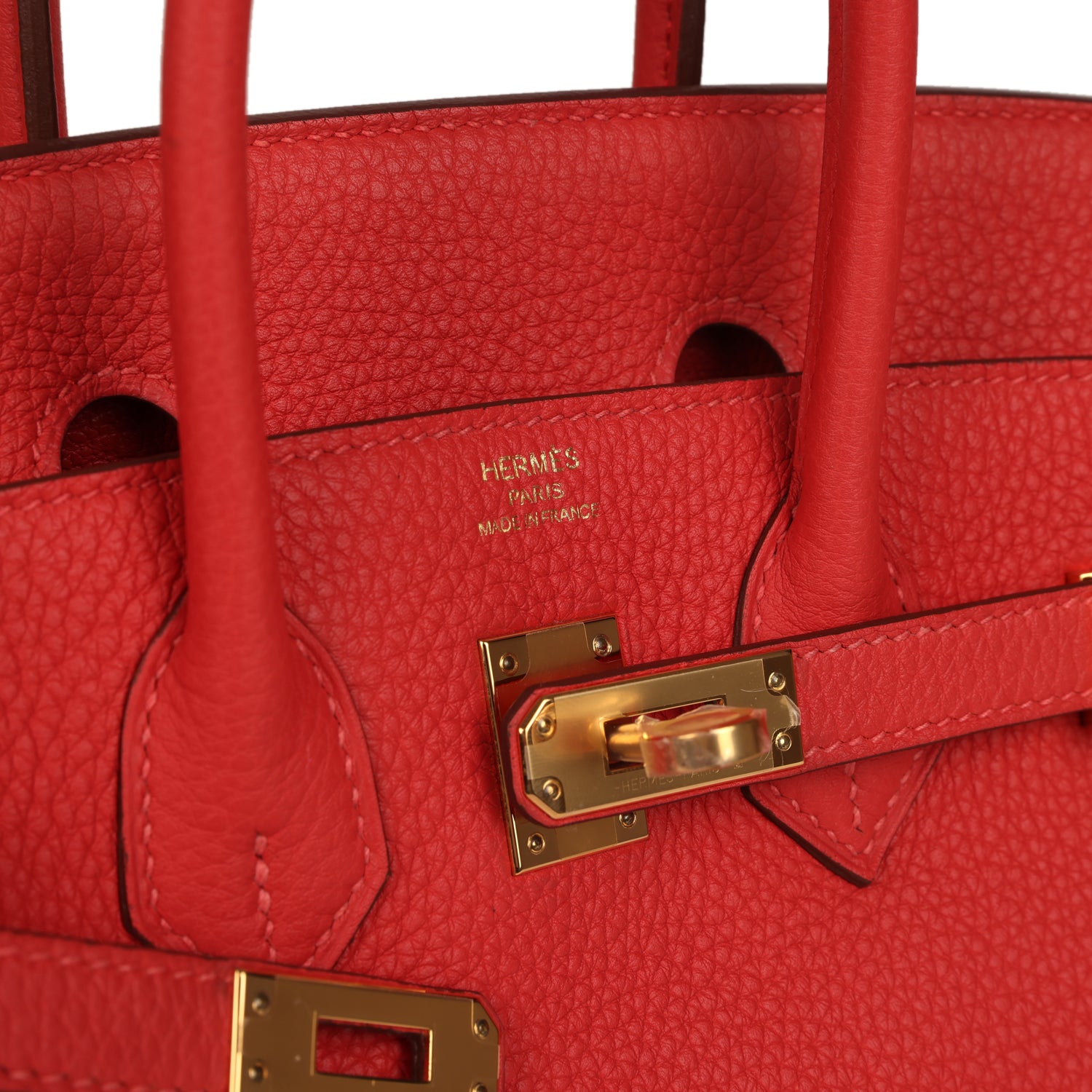 Pre-owned Hermes Birkin 25 Rouge Pivone Togo Gold Hardware