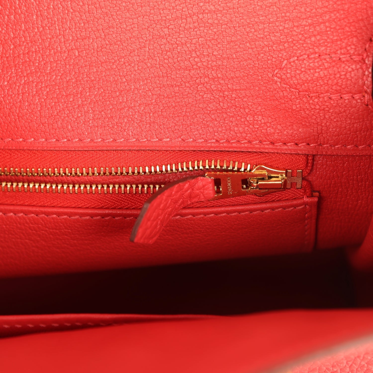 Pre-owned Hermes Birkin 25 Rouge Pivone Togo Gold Hardware