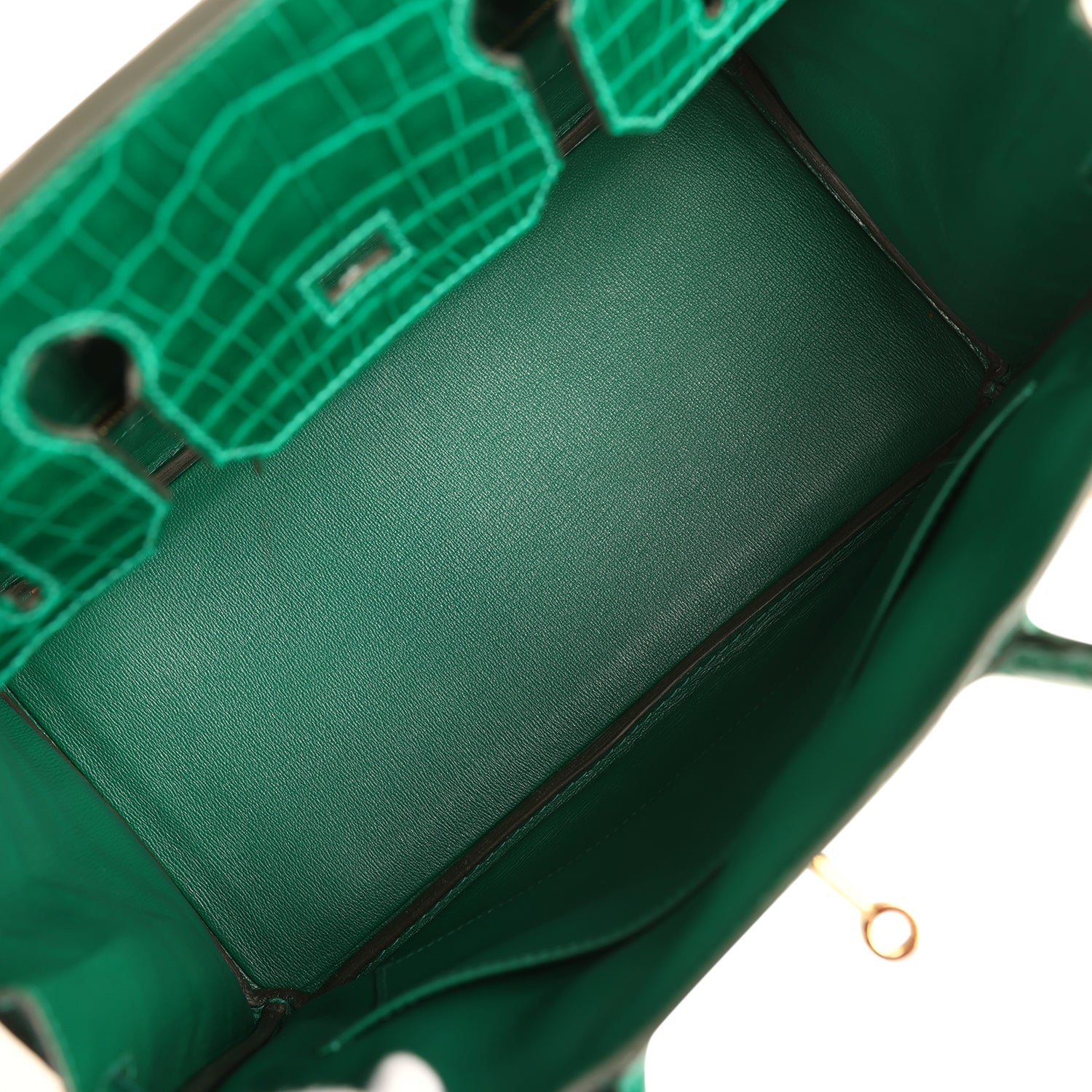 Pre-owned Hermes Birkin 30 Vert Emerald Shiny Niloticus Crocodile Gold Hardware