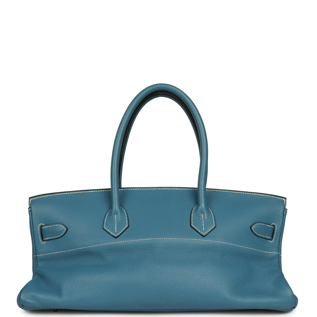 Vintage Hermes Shoulder Birkin 42 JPG Blue Jean Clemence Palladium Hardware