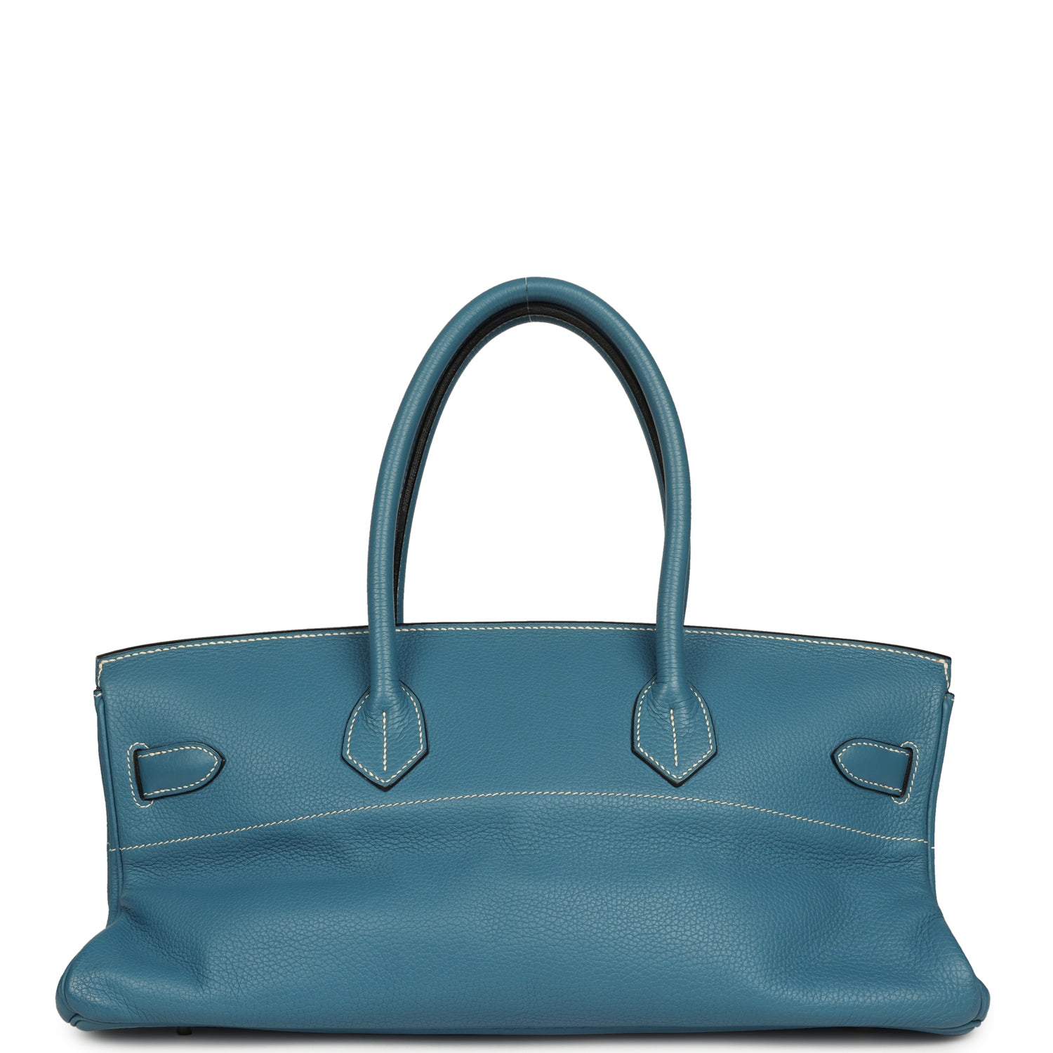 Vintage Hermes Shoulder Birkin 42 JPG Blue Jean Clemence Palladium Hardware