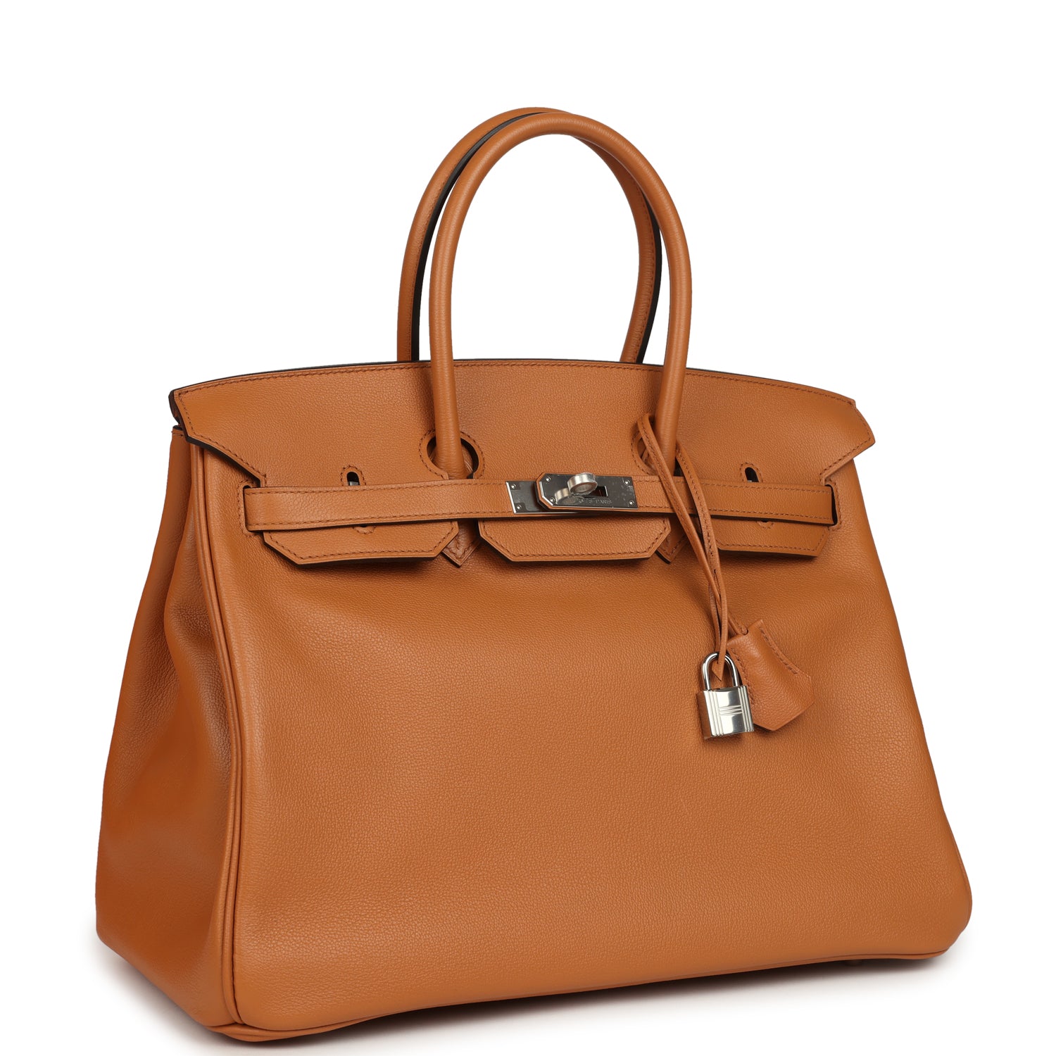 Pre-owned Hermes Birkin 35 "Sea Surf and Fun" Toffee Novillo Palladium Hardware
