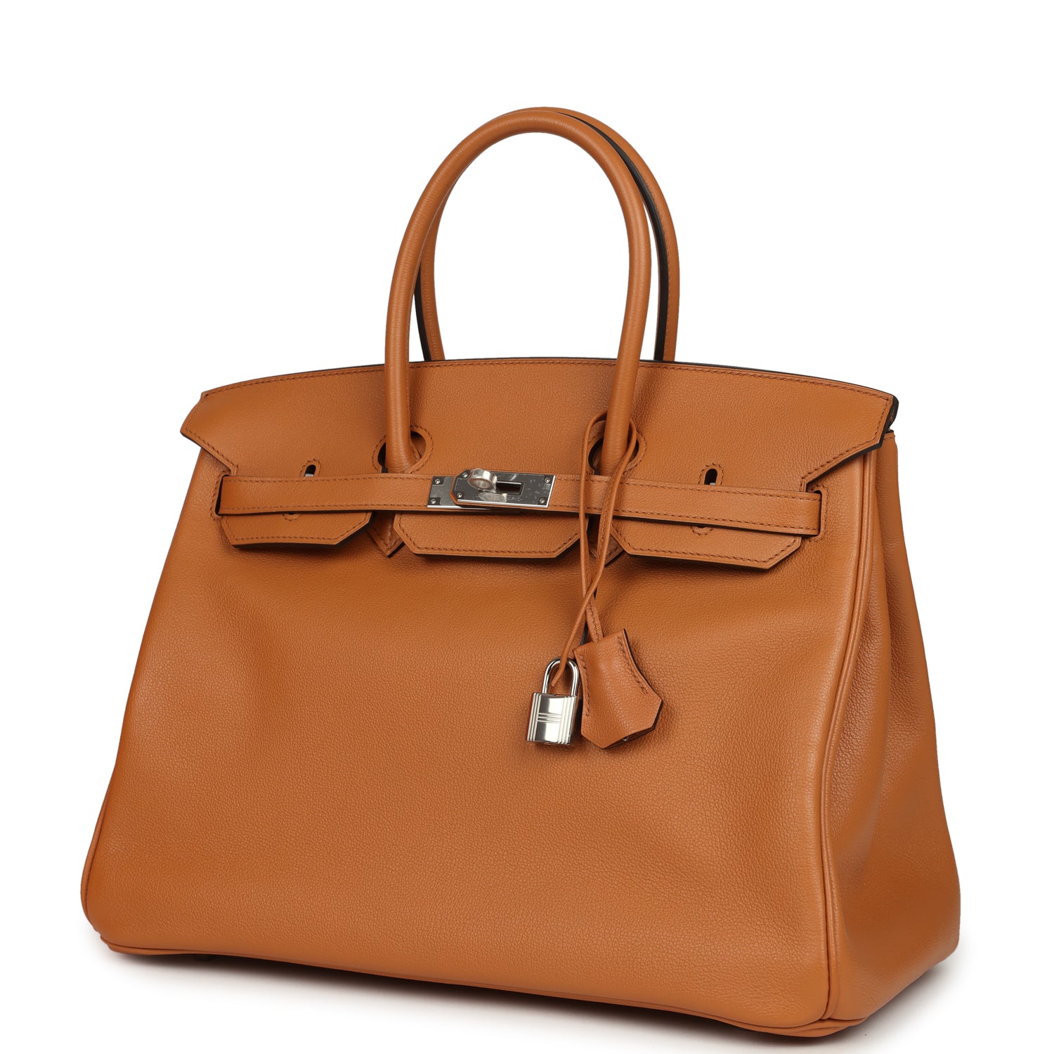Pre-owned Hermes Birkin 35 "Sea Surf and Fun" Toffee Novillo Palladium Hardware