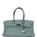 Vintage Hermes Shoulder Birkin 42 JPG Ciel Clemence Palladium Hardware