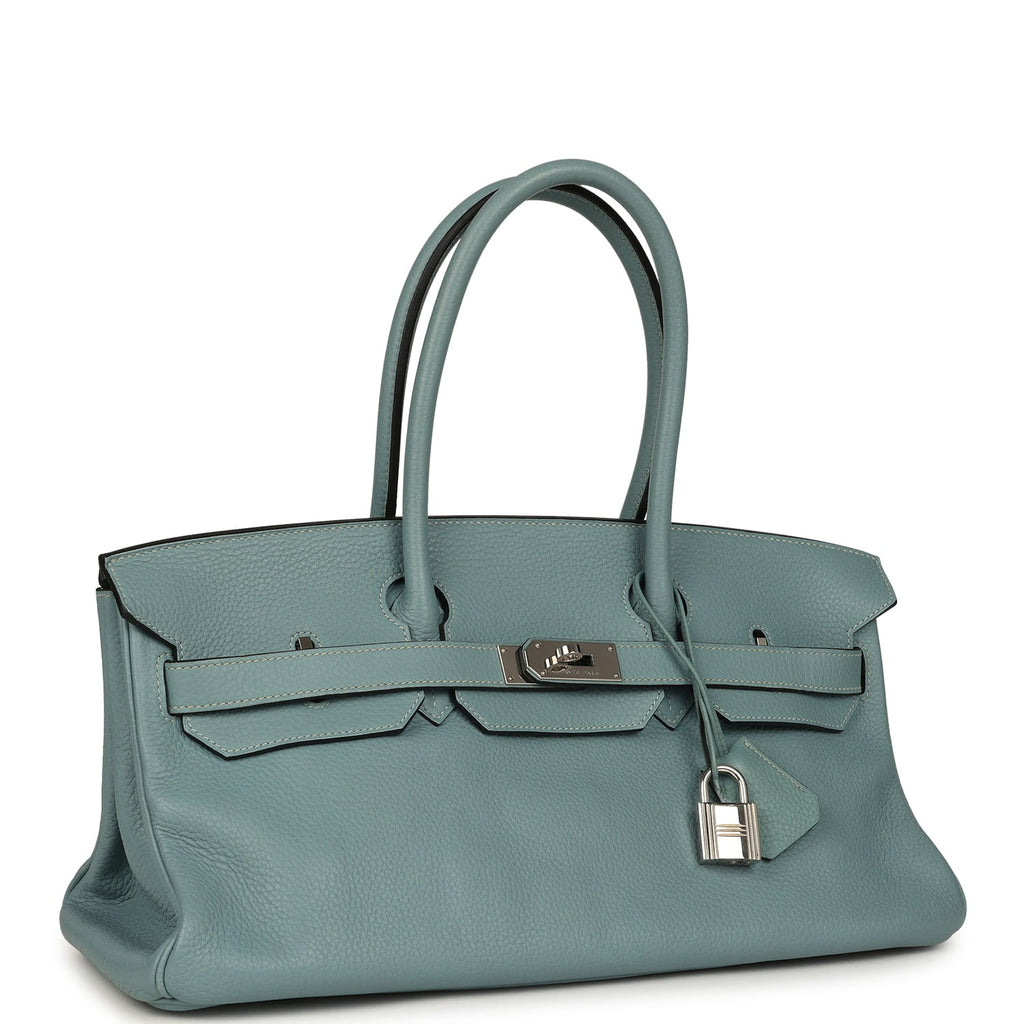 Vintage Hermes Shoulder Birkin 42 JPG Ciel Clemence Palladium Hardware