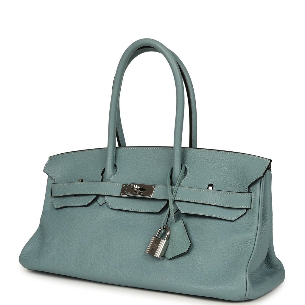 Vintage Hermes Shoulder Birkin 42 JPG Ciel Clemence Palladium Hardware
