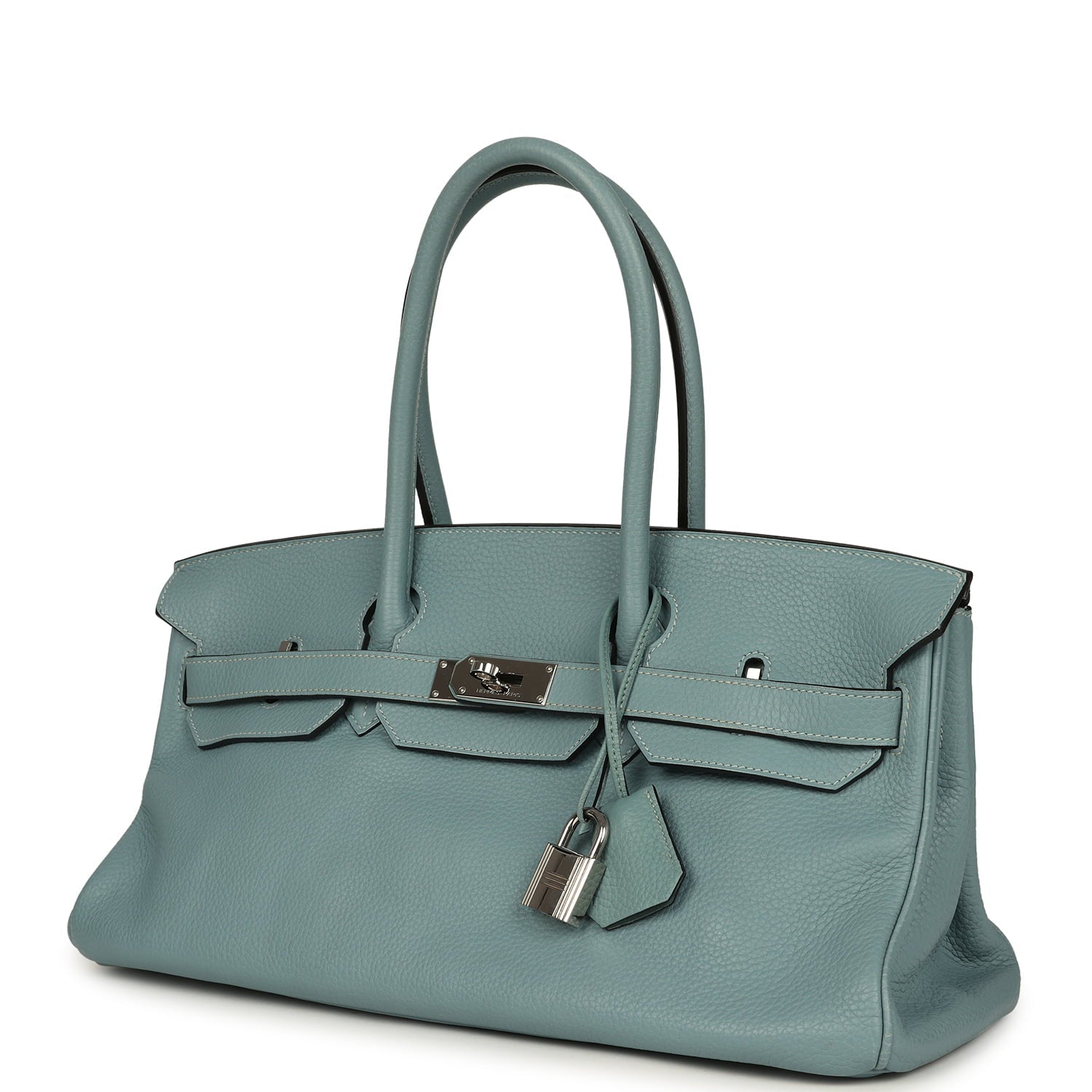 Vintage Hermes Shoulder Birkin 42 JPG Ciel Clemence Palladium Hardware