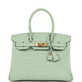 Hermes Birkin 30 Vert D'Eau Matte Alligator Gold Hardware