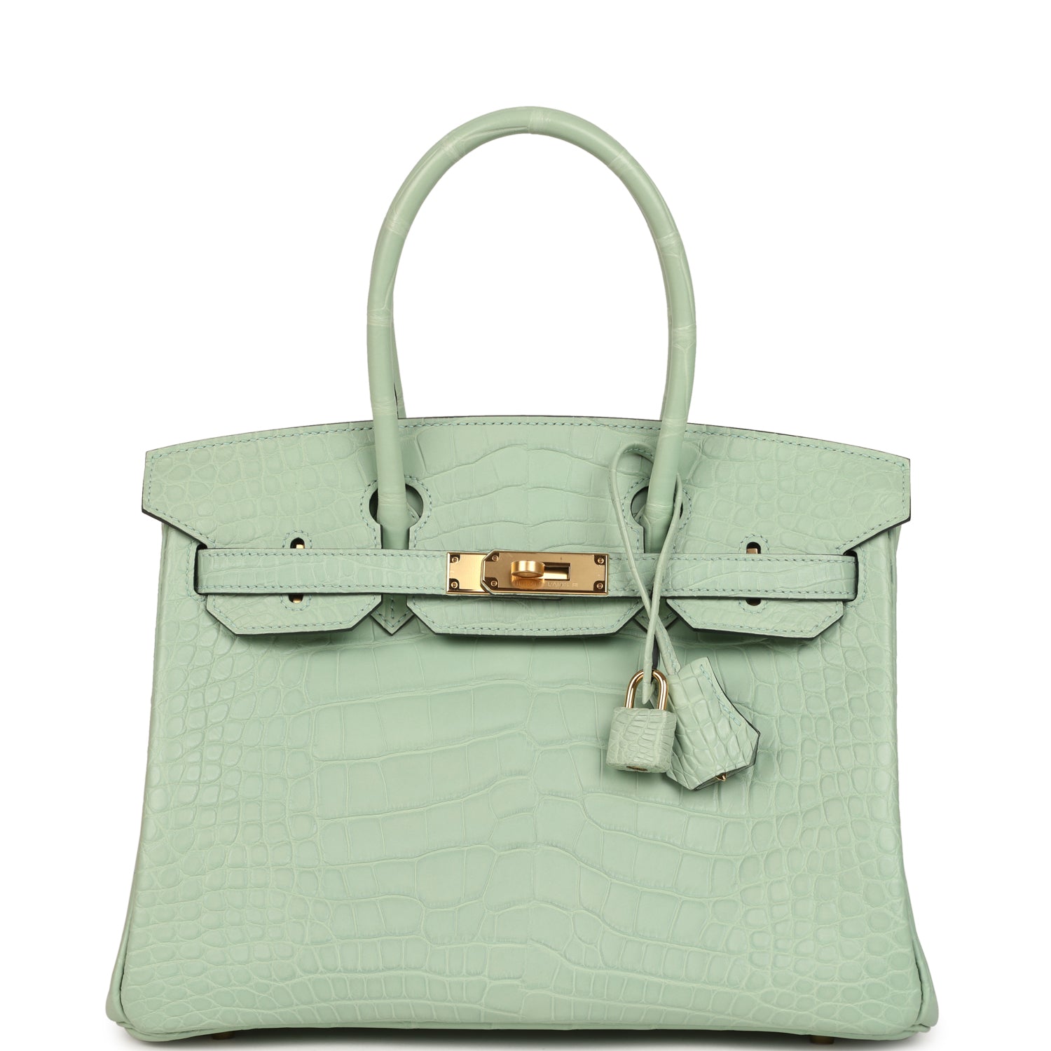 Hermes Birkin 30 Vert D'Eau Matte Alligator Gold Hardware