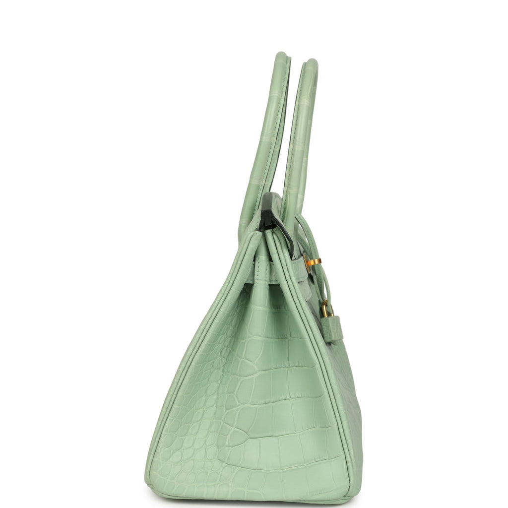Hermes Birkin 30 Vert D'Eau Matte Alligator Gold Hardware