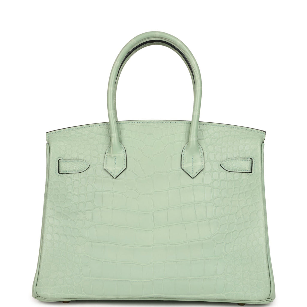 Hermes Birkin 30 Vert D'Eau Matte Alligator Gold Hardware