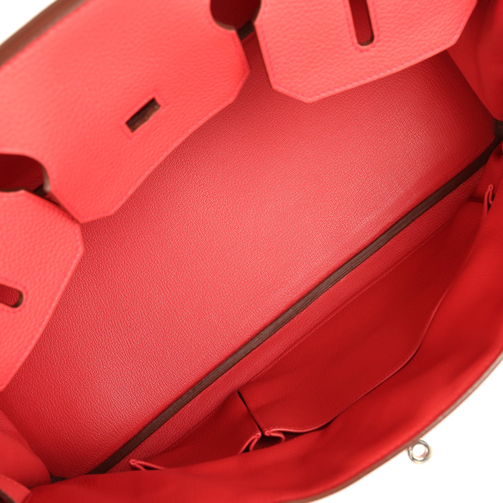 Vintage Hermes Shoulder Birkin 42 JPG Bougainvillea Clemence Palladium Hardware