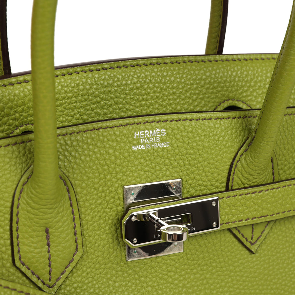 Vintage Hermes Birkin 30 Vert Anis Togo Palladium Hardware