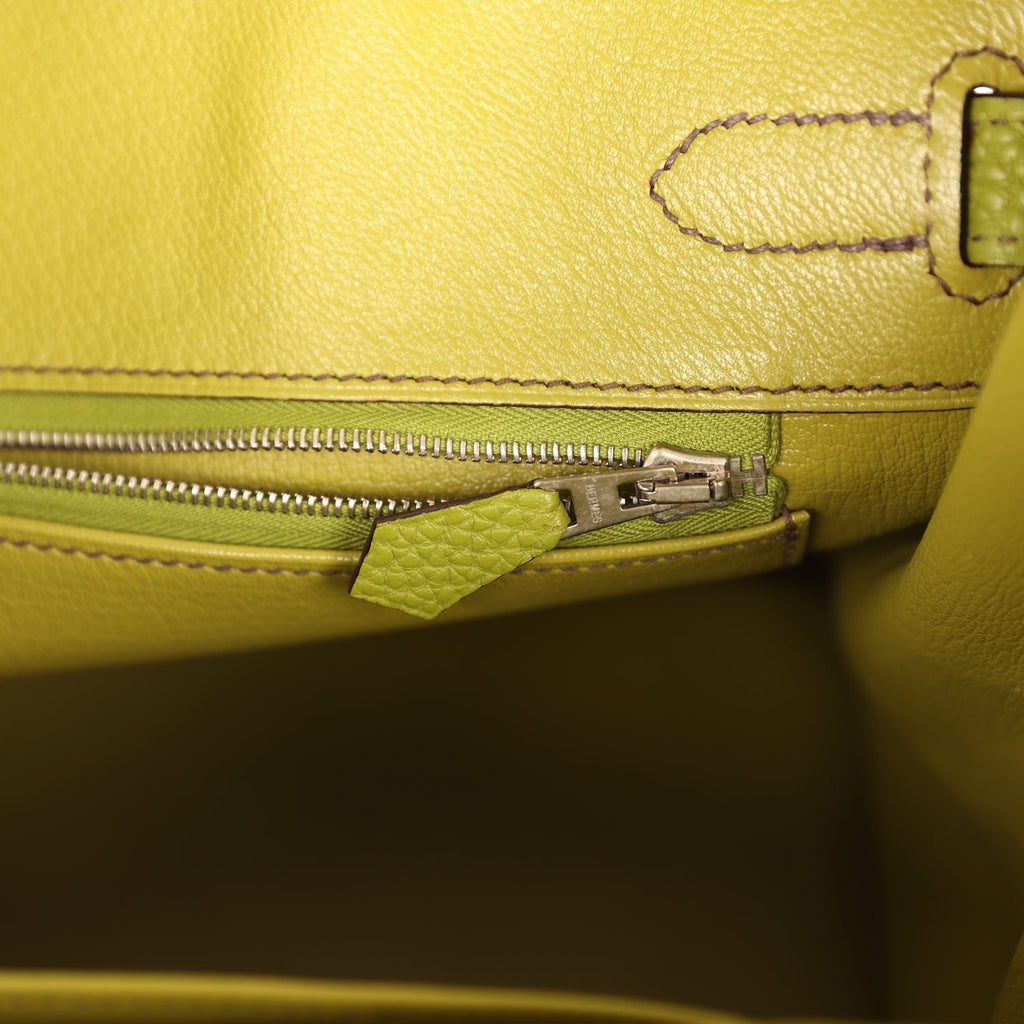 Vintage Hermes Birkin 30 Vert Anis Togo Palladium Hardware