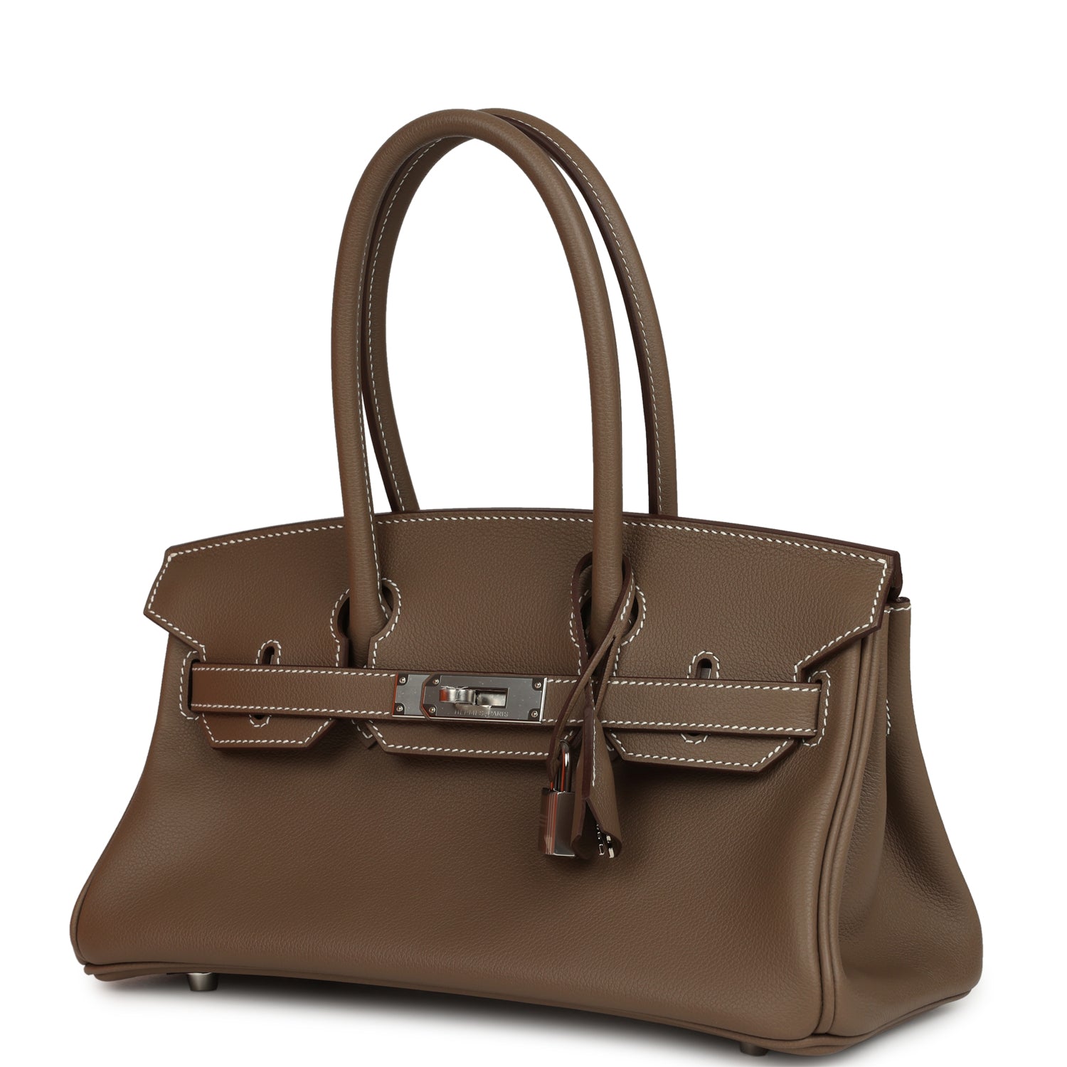 Hermes Shoulder Birkin Light 29 Etoupe Evercolor Palladium Hardware