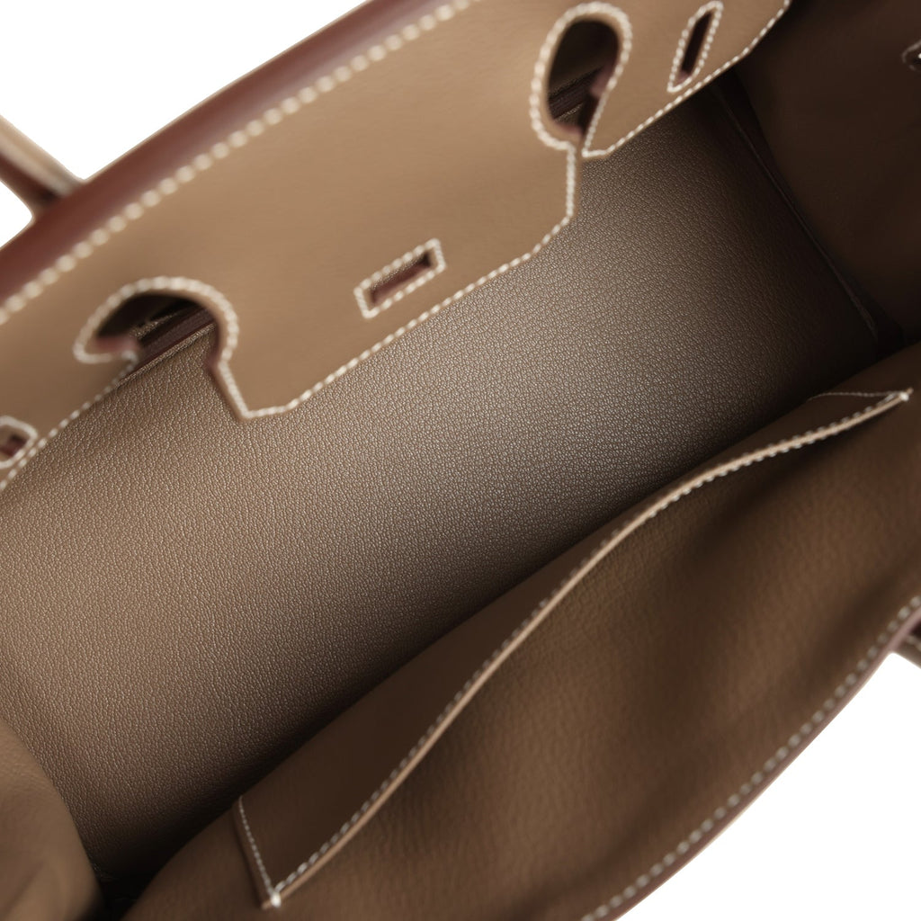 Hermes Shoulder Birkin Light 29 Etoupe Evercolor Palladium Hardware