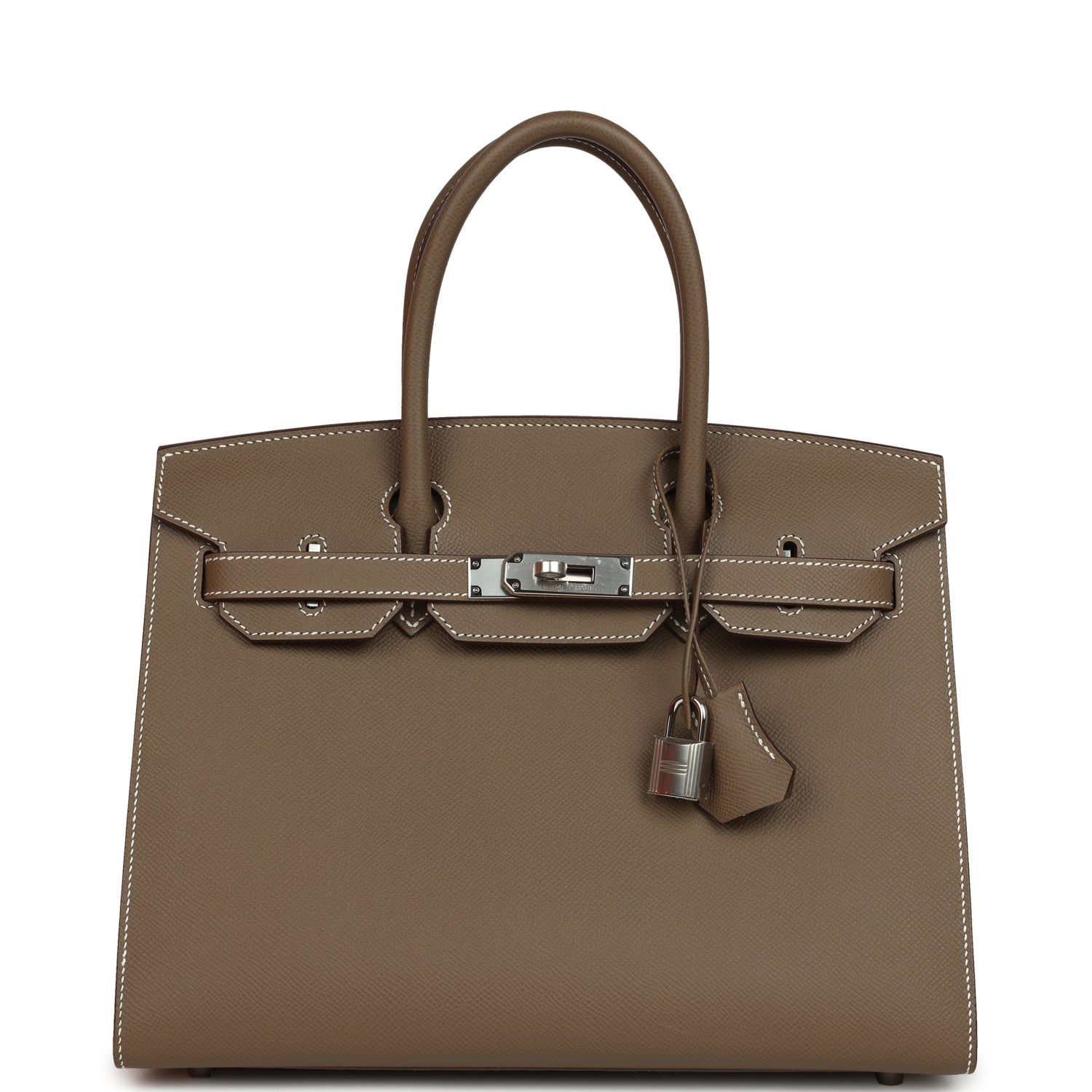 Hermes Birkin Sellier 30 Etoupe Epsom Palladium Hardware