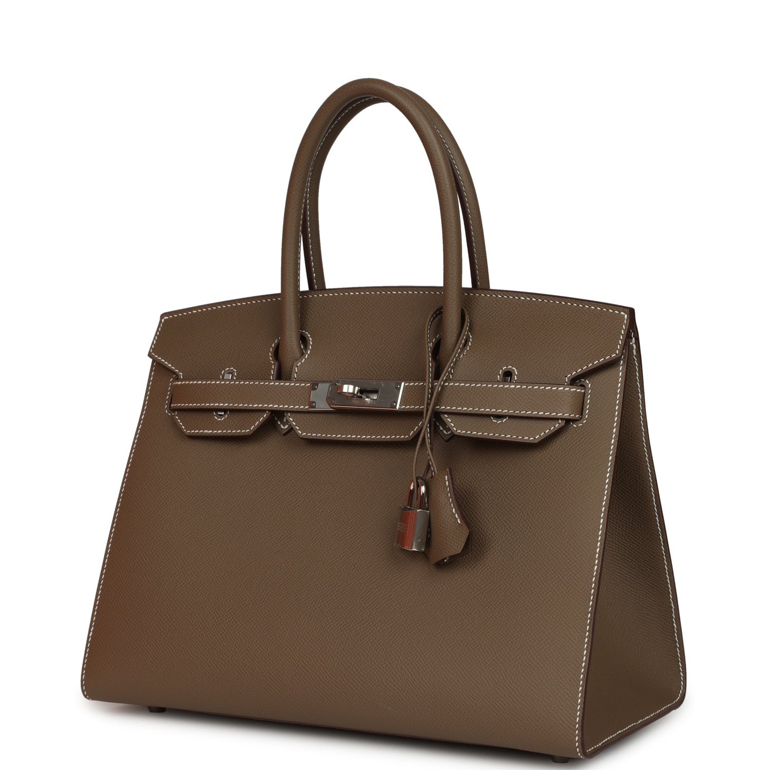 Hermes Birkin Sellier 30 Etoupe Epsom Palladium Hardware