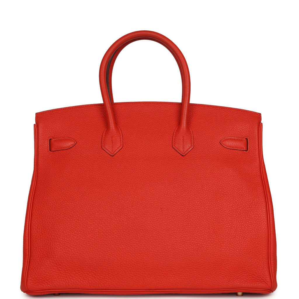 Pre-owned Hermes Birkin 35 Capucine Togo Gold Hardware