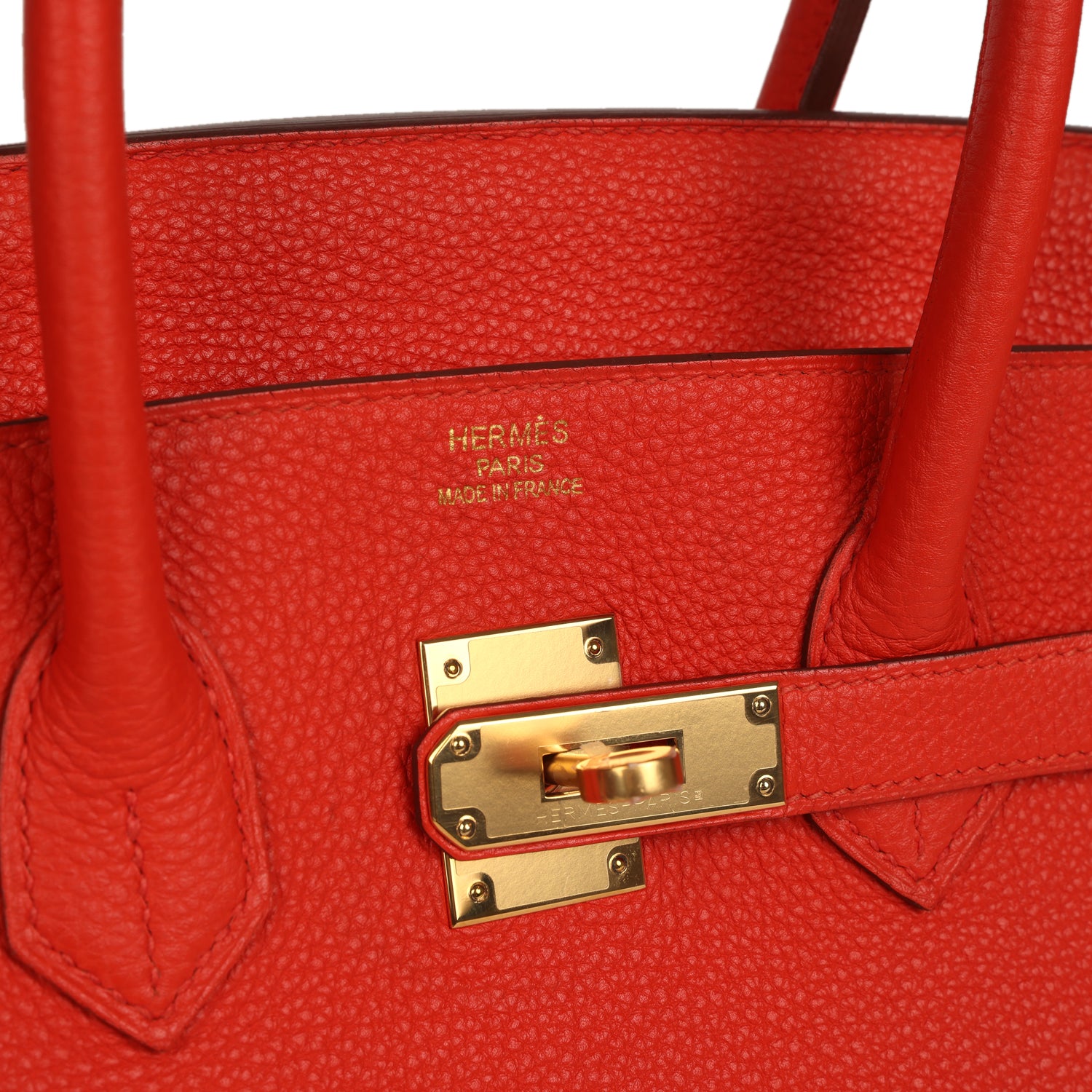 Pre-owned Hermes Birkin 35 Capucine Togo Gold Hardware