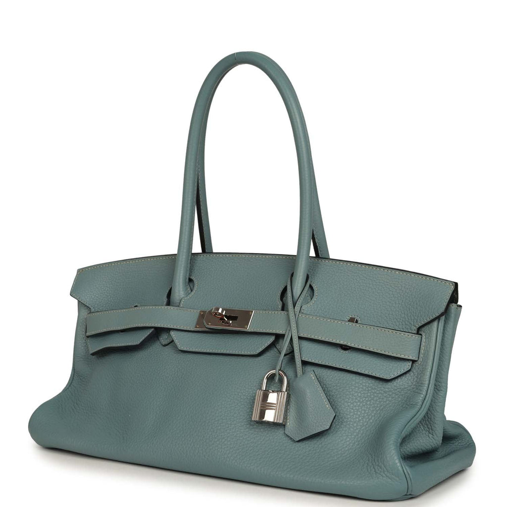 Vintage Hermes Shoulder Birkin 42 JPG Ciel Clemence Palladium Hardware