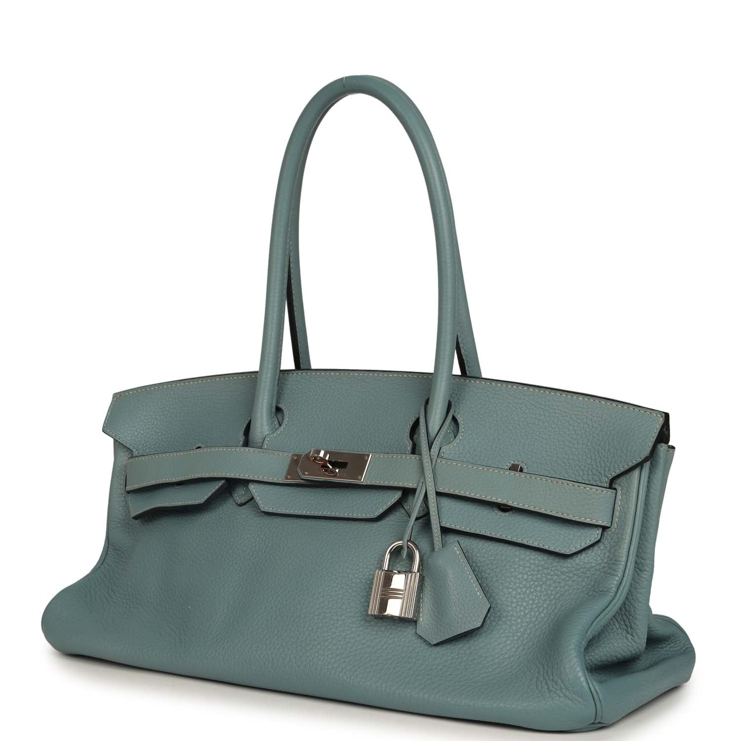 Vintage Hermes Shoulder Birkin 42 JPG Ciel Clemence Palladium Hardware